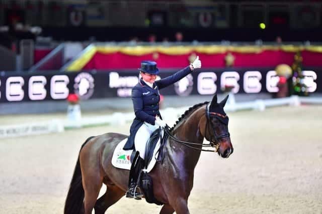 Mit Showman FRH lieferte Team-Olympiasiegerin Dorothee Schneider (GER) die beste Vorstellung im FEI World Cup™ Dressage Grand Prix Freestyle presented by Familie Gaston und Kathrin Glock. © im|press|ions - Daniel Kaiser