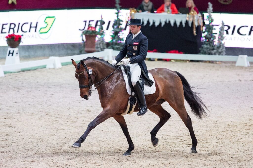 Für Österreich holten Christian Schumach (K) und Auheim's Picardo Rang drei im CDI4* Jerich International Dressage Grand Prix. © Michael Graf