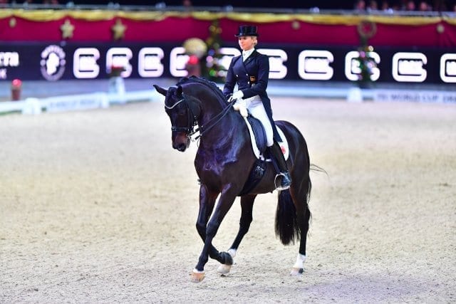 Jessica von Bredow-Werndl (GER) und Unee BB belegten Rang drei im FEI World Cup™ Dressage Grand Prix Freestyle presented by Familie Gaston und Kathrin Glock. © im|press|ions - Daniel Kaiser