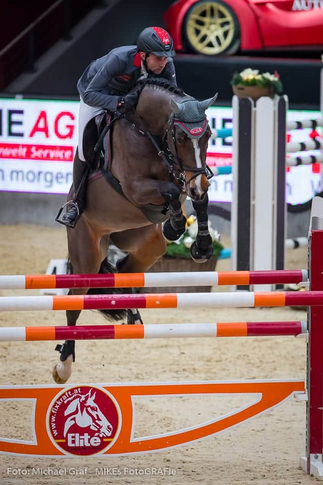Denis Nielsen und Taquadriga wurden Dritte im AlpenSpan Big Tour Opening der Amadeus Horse Indoors. © Michael Graf