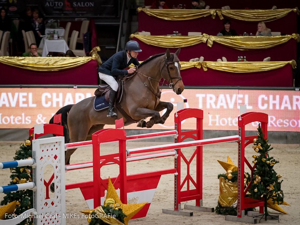 Wilm Vermeir (BEL) und Dm Jacqmotte wurden hervorragende Zweite im Travel Charme Grand Prix bei der 14. Amadeus Horse Indoors. © Daniel Kaiser