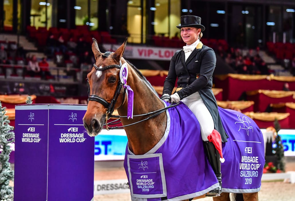 Isabell Werth war sehr zufrieden mit der Leistung von Emilio im 5. Weltcup Grand Prix von Salzburg. © Daniel Kaiser