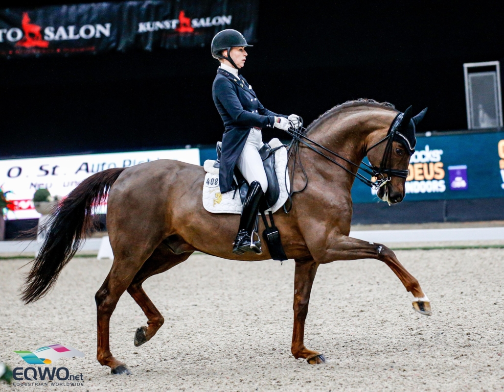 Fiderdance und Lena Waldmann (GER) wurden mit 74,065% Zweite im CDI3* Amadeus Grand Prix. © EQWO.net