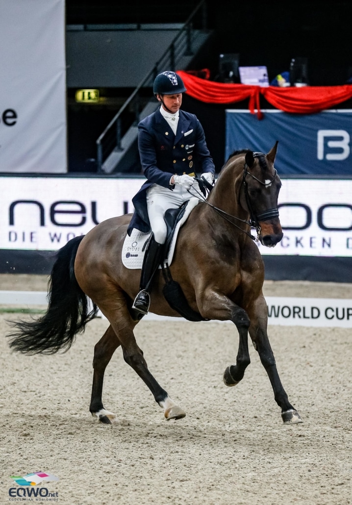 Auf Platz drei (76.087 %) im Weltcup Grand Prix von Salzburg standen Delaunay OLD und Patrik Kittel (SWE). © EQWO.net
