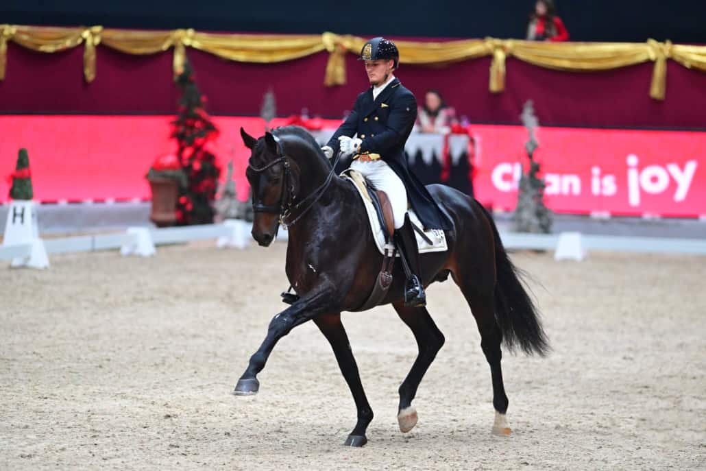 Ex aequo auf Platz drei: Moritz Treffinger (GER) auf Fiderdance punktet ebenso wie Lukas Fuchs-Benes (AUT/NÖ) 68,590 %. © Daniel Kaiser